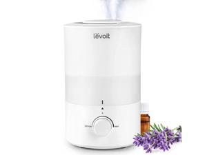 LEVOIT Humidifiers for Bedroom Large Room (3L Water Tank), Cool Mist Top Fill with Essential Oil Diffuser for Baby and Plants, Dishwasher Safe, Rapid Humidification for Home Whole House, White