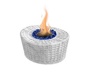 Portable Fireplace Indoor and Outdoor ,Table Top Fire Pit Personal Fireplace, Mini Tabletop Firepit,White