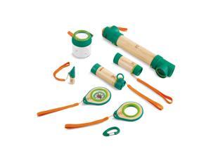 Hape 8 in 1 Nature Fun Kids Bamboo Explorer Kit for Ages 4 Years & Up with Working Flashlight, Telescope, Compass, Periscope, and Specimen Jar