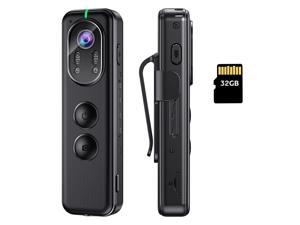 BOBLOV D1 Small Body Camera, 32GB WiFi Night Vision Body Camera, 1080P OLED Screen, 6Hours Recording Time, External Memory Up to 256GB, Portable Camera Recording for Cycling/Meeting/Monitoring (D1)