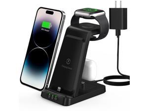 Zell Charger Station For Apple Multiple Devices3 In 1 Wireless Charging Station Dock Stand For Apple Watch 8 7 6 Se 5 4 3 2 Iphone Fast Charger For Iphone 14 13 12 11 Pro X Xs 8 Plus  Airpods