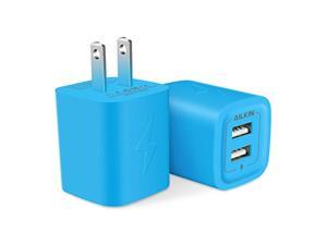Zell Usb Charger Wall Plug 2Pack2Port Fast Charging Ac Power Adapter Block Cube For Iphone Samsung Galaxy Google Pixel Moto Blu Lg Zte Camera Charge Multiple Usb Base