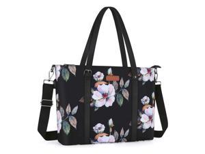 Zell Usb Port Laptop Tote Bag 17173 Inch With Adjustable Top Handle Laptop Bag For Women Hibiscus Polyester Work Travel Shoulder Bag