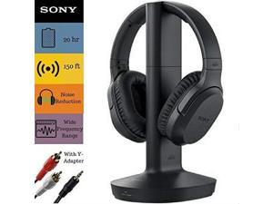 Sony RF995RK Headphone  Cable Bundle  Wireless RF Headphones Feature 150Foot Range Noise Reduction Volume Control Voice Mode 20Hr Battery Life  6ft 35mm Stereo2 RCA Plug YAdapter for