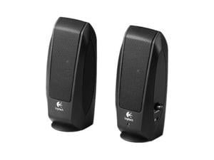 LOGITECH S-120 2 piece speaker system with integrated power and volume control (black) 980-000012