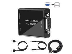 VGA Capture Card, VGA to USB Capture Device with Mic input Support Full HD 1080P Video for Gaming, Streaming, Teaching, Video Conference, Live Broadcasting VGA Capture Card, VGA to USB Capture Device with Mic input Support Full HD 1080P Video for Gaming, Streaming, Teaching, Video Conference, Live Broadcasting