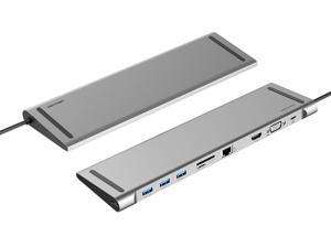 Vention 10 in 1 Type C Docking Station ,USB C Adapter with 4K HDMI, VGA,1000M Ethernet RJ45,3*USB3.0,100W PD 3.0,SD&TF Card Reader ,3.5mm Aux Compatible for MacBook Air Pro,and more USB-C Laptops Vention 10 in 1 Type C Docking Station ,USB C Adapter with 4K HDMI, VGA,1000M Ethernet RJ45,3*USB3.0,100W PD 3.0,SD&TF Card Reader ,3.5mm Aux Compatible for MacBook Air Pro,and more USB-C Laptops