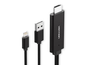 Vention 8 Pin to HDMI Adapter Cable,Compatible with iPhone iPad to HDMI 1080P Digital AV HDMI Cable for iPhone X 8 7 6 Plus iPad Pro Air ,Plug and Play Vention 8 Pin to HDMI Adapter Cable,Compatible with iPhone iPad to HDMI 1080P Digital AV HDMI Cable for iPhone X 8 7 6 Plus iPad Pro Air ,Plug and Play