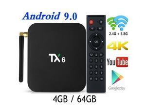 New Android 9.0 TV Box,TX6 Android TV Box 4GB DDR3 64GB EMMC Dual WiFi 2.4G+5G Bluetooth Quad Core 3D 4K Ultra HD H.265 USB3.0 Android TV Set Top Box New Android 9.0 TV Box,TX6 Android TV Box 4GB DDR3 64GB EMMC Dual WiFi 2.4G+5G Bluetooth Quad Core 3D 4K Ultra HD H.265 USB3.0 Android TV Set Top Box