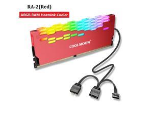 COOLMOON ARGB RAM Heatsink Cooler RGB Memory Cooling Heat Sink 5V 3 Pin 4 Pin Aluminum Alloy RA-2 Colorful Flashing Heat Spreader for Desktop PC Computer Accessories (Red) COOLMOON ARGB RAM Heatsink Cooler RGB Memory Cooling Heat Sink 5V 3 Pin 4 Pin Aluminum Alloy RA-2 Colorful Flashing Heat Spreader for Desktop PC Computer Accessories (Red)