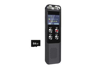 64GB Digital Voice Recorder, Wevoor Voice Activated Recorder with 560mAh  Large Capacity Battery, Professional Recording Device with Playback,  Password, Timed recording, Repeat, Variable Speed Playback 