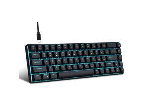 Intendvision Mechanical Gaming Keyboard, RGB Backlit Wired Keyboard, 68 Keys Computer Keyboard with Multiple Lighting Modes for Windows/Desktop/Laptops/PC, Blue Switch (Black)