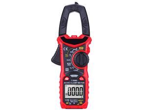 AC/DC Digital Clamp Meter 6000 Counts True RMS Auto Range NCV AC DC Current Voltage Resistance Capacitance Frequency Diode Temperature Measure Tester, Backlight LCD Display Flashlight