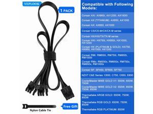 CPU 8Pin Male to 2X 8Pin (6+2) Male PCIe GPU Cable for Corsair CoolerMaster Thermaltake NZXT Modular Power Supply 18AWG New