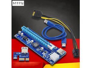 PCI-E Riser PCI E Express 1X to 16X Riser Card 60CM USB 3.0 PCI-E SATA to 6Pin Power Cable for BTC Bitcoin Mining Antminer Miner