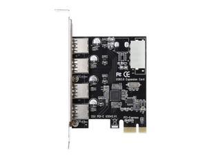 Aneew 4 Port USB 3.0 to PCI-E PCIe Expansion Card PCI Express 1x Adapter Card USB3.0 Hub Controller