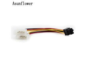 5PCS/lot Dual 4 Pin Male Molex IDE TO 6 Pin Female Molex PCI-E Cards Graphic External Supply Line Adapter Power Cable