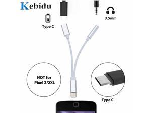USB C Audio Cable to 2 in 1 Type C to 35 mm AUX Jack Earphone Adapter Receiver for Xiaomi 6 Mi6 Leeco Max 2Pro Audio Splitter