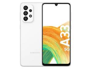 Samsung Galaxy A33 5G, 6.4" Super AMOLED Display, 128GB + 6GB RAM, 48MP Quad Camera, (GSM only | No CDMA) Factory Unlocked 5G Smartphone (Awesome White) - International Version