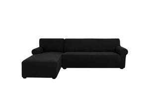Subrtex 2-Piece L Shape Sectional Sofa Slipcovers with Left/Right Chaise Sleeves Jacquard High Stretch Couch Cover Soft Elastic Furniture Protector 2 Seater Couch Cover for Home Living Room Bedroom Subrtex 2-Piece L Shape Sectional Sofa Slipcovers with Left/Right Chaise Sleeves Jacquard High Stretch Couch Cover Soft Elastic Furniture Protector 2 Seater Couch Cover for Home Living Room Bedroom