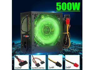 Max 500W Power Supply 120mm LED Fan 24 Pin PCI SATA ATX 12V PC Computer Power Supply for Desktop Max 500W Power Supply 120mm LED Fan 24 Pin PCI SATA ATX 12V PC Computer Power Supply for Desktop