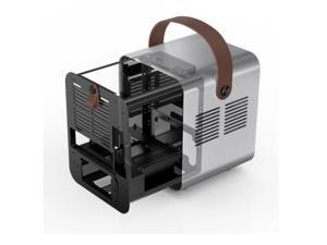 (JONSBO) Qiaojiayiwu BO 100 Portable Mini ITX Mini Small Case Aluminum Tempered Glass Side Transparent Computer Desktop Case BO 100 Silver