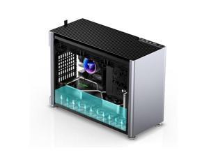 Jonsbo (Qiao's one thing) JONSPLUS i100 Pro all-aluminum shell ITX chassis side-transparent desktop game supports 360 water cooling silver aluminum side version