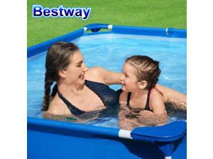 Large Bracket Children's Swimming Pool Thickened Non-inflatable Household Baby Bath Pool Adult Swimming Pool Fish Pond (Three-layer Sandwich Net) (2.21*1.5*0.34m)