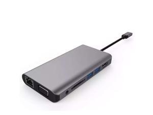 STANSTAR Type-C Docking Station, 8-in-1 Docking Station Type-c to hdmi VGA USB3.0 HUB SD Card PD Gigabit LAN Audio STANSTAR Type-C Docking Station, 8-in-1 Docking Station Type-c to hdmi VGA USB3.0 HUB SD Card PD Gigabit LAN Audio