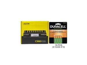 Powerex C980 Smart Charger & 16 AAA Duracell Rechargeable (DX2400) Batteries (900 mAh) Powerex C980 Smart Charger & 16 AAA Duracell Rechargeable (DX2400) Batteries (900 mAh)