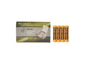 Powerex MHC204GT AA  AAA Smart Battery Charger  4 AAA Panasonic 750 mAh NiMH Rechargeable Batteries Low Discharge