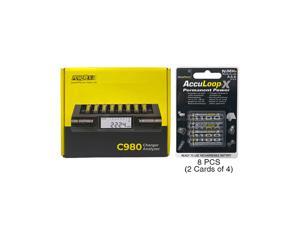 Powerex C980 Smart Charger & 8 AAA AccuPower AccuLoop-X NiMH Batteries (1100 mAh) Powerex C980 Smart Charger & 8 AAA AccuPower AccuLoop-X NiMH Batteries (1100 mAh)