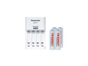 Panasonic BQCC17 Smart Battery Charger  4 AA Tenergy NiMH Rechargeable Batteries 2500 mAh