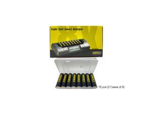 Powerex MH-C800S Eight Slot Smart Charger + 16 AA NiMH Powerex Rechargeable Batteries (2600 mAh) with Battery Case Powerex MH-C800S Eight Slot Smart Charger + 16 AA NiMH Powerex Rechargeable Batteries (2600 mAh) with Battery Case