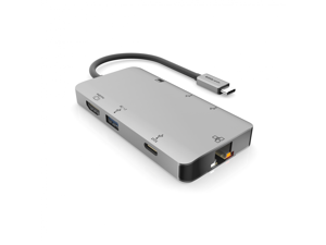 EZQuest USB-C Multimedia Hub Adapter 8 Ports (HDMI 4K 30Hz, 100 Watts USB-C Power Delivery 3.0, Gigabit Ethernet, 3X USB 3.0 Ports with one BC1.2 Capable, SD and Micro SD) - X40030 EZQuest USB-C Multimedia Hub Adapter 8 Ports (HDMI 4K 30Hz, 100 Watts USB-C Power Delivery 3.0, Gigabit Ethernet, 3X USB 3.0 Ports with one BC1.2 Capable, SD and Micro SD) - X40030