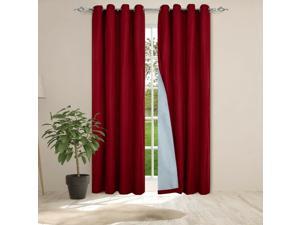 Woven Jacquard Curtain W/TPU Panel 84L Ultimate Blackout - Red Woven Jacquard Curtain W/TPU Panel 84L Ultimate Blackout - Red