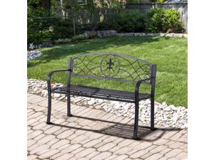 Clearance Sale 51" Outdoor Garden Bench Yard Park Furniture Metal Frame All Clearance Sale 51" Outdoor Garden Bench Yard Park Furniture Metal Frame All