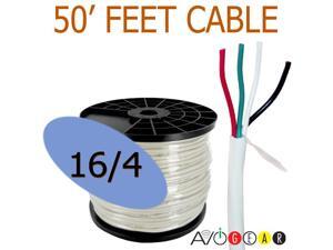50 Feet 16 AWG Gauge 4 Conductor 99.99% Copper Speaker Wire Cable FT4 UL CL3 50 Feet 16 AWG Gauge 4 Conductor 99.99% Copper Speaker Wire Cable FT4 UL CL3