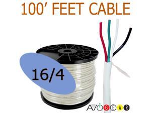 100 Feet 16/4, 16 Gauge 4 Conductor 99.99% Copper FT4 In-Wall Speaker Wire Cable 100 Feet 16/4, 16 Gauge 4 Conductor 99.99% Copper FT4 In-Wall Speaker Wire Cable