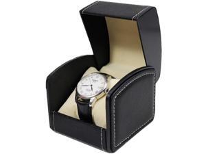 NuAngela PU Leather Watch Box, Single Display Luxury Storage Case For Wristwatches and Smart Watches, Holder With Pillow, Jewelry Bearer Gift Case For Women/Men, Mother's Day Birthday Valentine's Day…