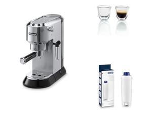 Delonghi EC680 Dedica 15 Bar Pump Espresso Machine with Two Double Walled Espresso Glasses and Replacement Water Filter…