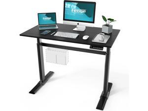 Fenge Electric Standing Desk 43x24 Inch Full Adjustable Sit Stand Desk with 4 Programmable Memory Presets, Ergonomic Computer Desk, Black EDS48102WE…