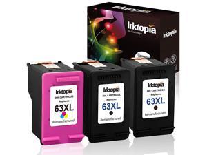 Ink Cartridge Replacement For Hp 63 Xl 63Xl (New Updated Chip) Fit With Officejet 5255 5258 3830 3831 3832 Envy 4512 4516 4520 Deskjet 1112 2130 3633 3634 (2 Black & 1 Tri-Color,…
