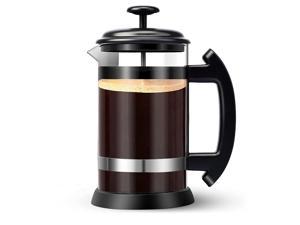 New French Press Coffee Maker, 1-Liter 8-Cup 34-Ounce Glass Coffee Press With Easy High Density Filtration System, Stainless Steel Plunger An..