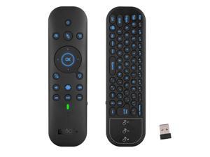 Zell Bluetooth Voice Remote With Keyboard Air Mouse Backlit Rechargeable 24G WifiBt50 Dual Mode Ir Learning Compatible With Nvidia Shield Pc Projector Android Tv Box Htpc G60S Pro