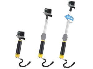 Zell Waterproof Telescopic Pole And Floating Hand Grip In One Compatible With Gopro Hero 7 6 5 Session Hero 4 Session Black Silver Hero Lcd 3 3 2 1 Extendable From 67 To 157