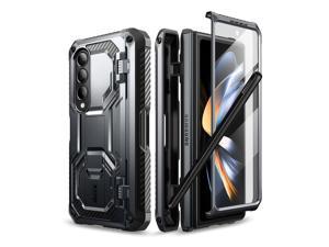 Zell Case For Samsung Galaxy Z Fold 4 5G 2022 Release With Pen Holder  Kickstand Full Body Protective Bumper Case With BuiltIn Screen Protector Black