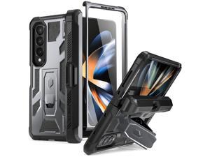 Zell Spartan For Galaxy Z Fold 4 Case Samsung Z Fold 4 Case With S Pen Holder Case For Z Fold 4 With BuiltIn Screen Protector And Kickstand Full Body Rugged Hinge Protection Metallic Gun Metal