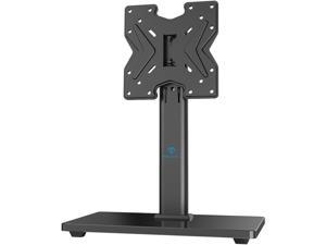 Zell Swivel Universal Tv StandBase Table Top Tv Stand For 1943 Inch Lcd Led TvsMonitorPc Height Adjustable Tv Mount Stand With Tempered Glass Base 200X200Mm Black