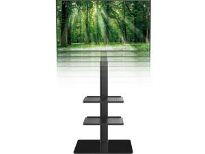 Zell Universal Floor Tv Stand With Mount For 19 To 42 Inch Flat Screen Tv 100 Degree SwivelAdjustable Height And Tilt Function 3 Shelves